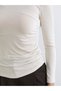 Two Mt Shop Quality Soulife Beige Plain Standard & Regular Long Sleeve Women's Bodysuit - 3