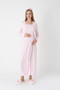 Women's Special Lace Detailed Design Winter Maternity Nightgown Dressing Gown Set of 2 - 4