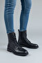 Genuine Leather Oxford Style Women's Black Boots - 5