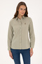 Women's Light Khaki Long Sleeve Basic Shirt 50308043-Vr183