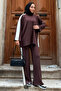 Side Stripe Suit Z5713 Brown