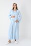 Women's Special Lace Detailed Design Winter Maternity Nightgown Dressing Gown Set of 2 - 3