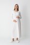 Women's Special Lace Detailed Design Winter Maternity Nightgown Dressing Gown Set of 2 - 2