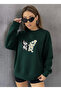 سويت شيرت بياقة دائرية للجنسين من Daisy Butterfly مطبوع Design قصة فضفاضة