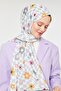 Mould Green Floral Pattern Mono Crepe Shawl - 3