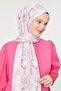 Pink triangle pattern mono crepe shawl - 4