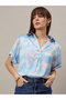 Blue Tie-Dye Print Relaxed Fit Top - 2