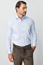 Blue Slim Fit Classic Collar Plain Long Sleeve Pocketless 100% Cotton Non Iron Iron-Free Shirt - 7