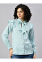 Floral Ruffle Tie-Up Neck Blouse - 5
