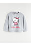 Crew Neck Hello Kitty Printed Girl's Sweatshirt