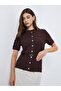 Brown Knit Top with Belt - 3
