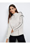 Beige Oversized Piped Detail Sweatshirt