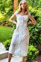White Madonna Collar Embroidered Lined Woven Dress Alc-X12413