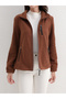 Coffee Brown Fleece Jacket with Zip Pockets - 4