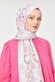Pink triangle pattern mono crepe shawl - 2