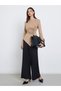 Brown Asymmetric Neck Long Sleeve T-Shirt - 2