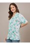 Green Floral Print Longline Shirt - 6