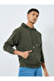 Olive Relaxed Fit Embroidered Hoodie - 3