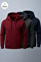 Men's Hooded Oversized 3-Pack Sweatshirt