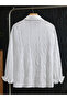 Men White Knit Shirt with Spread Collar - 2