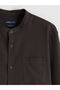 Brown Regular Fit Judge Collar Long Sleeve Men's Shirt - 6