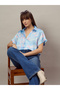 Blue Tie-Dye Print Relaxed Fit Top - 6