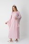 Women's Flounce Sleeve Cotton Lace Detailed Maternity Nightgown-Dressing Gown Set of 2 - 8