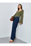 Olive Square Neck Ribbed Knit Top - 2