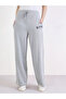 Grey Wide Leg Joggers with Drawstring - 2