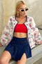 White Embroidered Women's Jacket - ALC-X12449 - 4