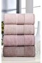 4 Pieces 100% Cotton 50 X 90cm Pink Bath Towel Set Bathroom Hand Face Towels - 2