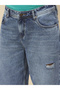 Mid Rise Loose Fit Distressed Pure Cotton Jeans - 5