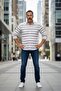 Slim Fit Sports Cut Panel Pattern Men's Long Sleeve Shirt