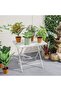 Elegant Planter Table With Mosaic Design – Stylish Garden Side Table & Plant Stand for Patio Lounge - 4