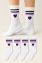 Women's 4-Piece Bamboo Stitch-Free Heart College Socks - 3