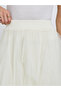 Off White Tulle Mesh Midi Skirt - 3