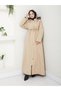 Oversized Plus Size Women's Overcoat & Coat, Fastened at the Waist, with Snap Fasteners and Zipper Detail, and Fully Fur Inside