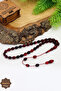 Marbled Red Black Barley Cut Special System Fire Amber Prayer Beads 201024762 - 4