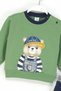 Mojo Baby Boy 9-24 Months Teddy Bear Patterned Tracksuit Set Green - 2