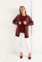 Mercerized Patterned Double Suit Jacket and Blouse - 4