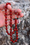 Marble Dark Brown Barley Cut Amber Prayer Beads 8X11 mm 201024774
