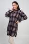 Women's Side Slit Plaid Long Shirt - 2