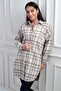 Women's Side Slit Plaid Long Shirt