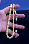 Yellow Color Capsule Cut Drop Simile Beirut Powder Amber Prayer Beads 201024770 - 2