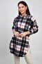 Women's Side Slit Plaid Long Shirt - 3