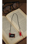Miyuki Beads Handmade Blackboard and Red Pen Bookmark