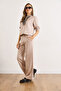 Women's Stone Modal Buttoned Trendy Bottom Flowy Suit Tkm-19000462 - 6