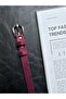 Fact Striped Ring Patterned Suede Women's Silver Buckle Belt Jacket Belt Dress Belt Trouser Belt - 4