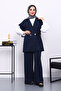 Navy Blue Vest and Pants Cupra Modal Set