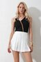 Black V-Neck Tulle Detailed Sleeveless Knitted Crepe Knitted Blouse Alc-X11945 - 2